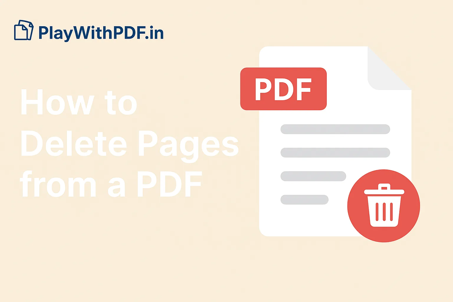 How to Delete Pages from PDF in PlayWithPDF.in